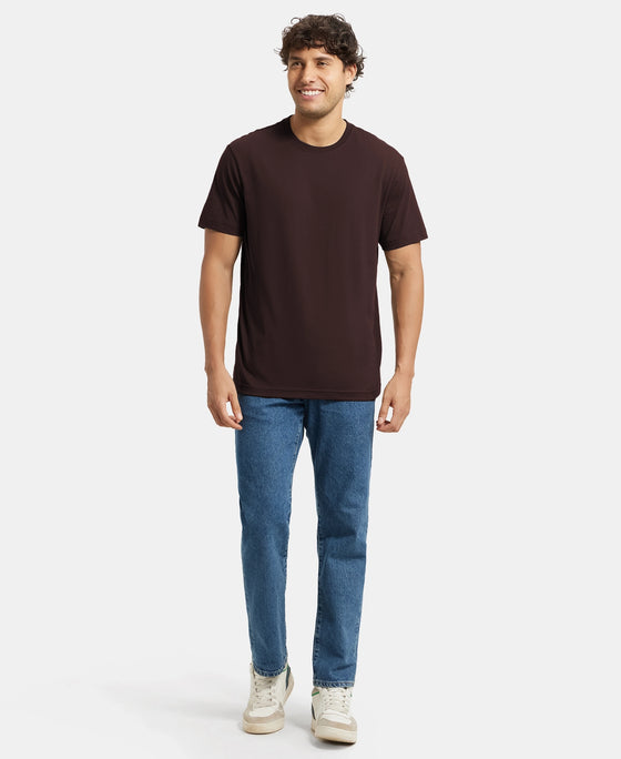 Super Combed Cotton Rich Round Neck Half Sleeve T-Shirt - Java