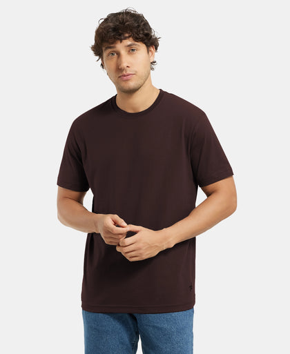 Super Combed Cotton Rich Round Neck Half Sleeve T-Shirt - Java