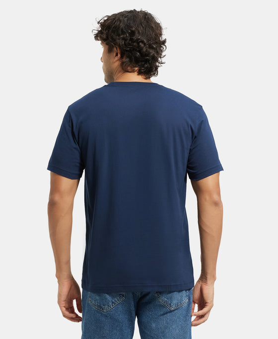 Super Combed Cotton Rich Round Neck Half Sleeve T-Shirt - Black & Navy (Pack of 2)