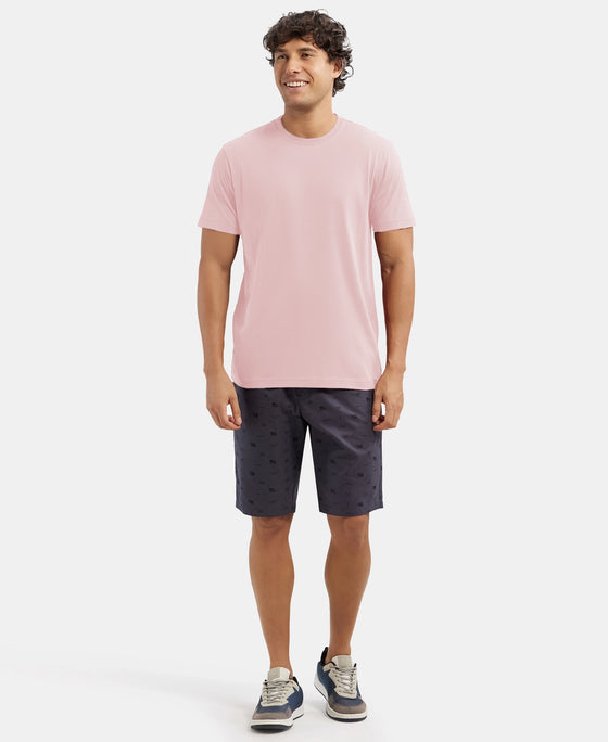 Super Combed Cotton Rich Round Neck Half Sleeve T-Shirt - Sepia Rose