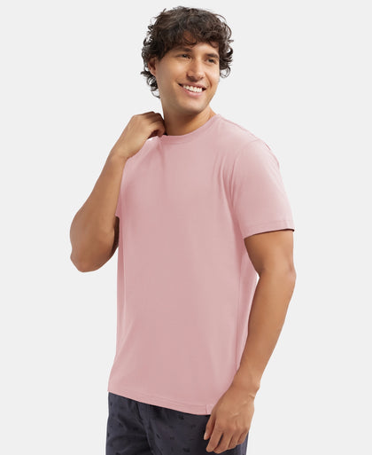 Super Combed Cotton Rich Round Neck Half Sleeve T-Shirt - Sepia Rose