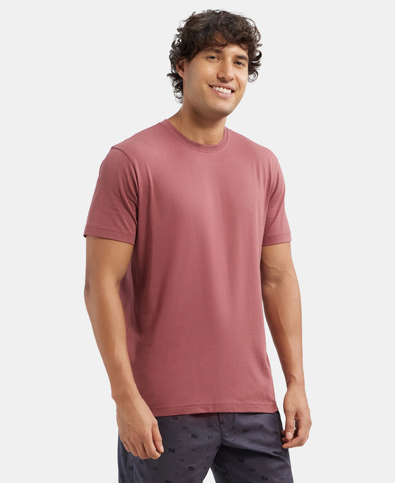 Super Combed Cotton Rich Round Neck Half Sleeve T-Shirt - Wild Ginger