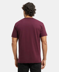 Super Combed Cotton Rich Round Neck Half Sleeve T-Shirt - Wine Tasting & Seaport Teal (Pack of 2)