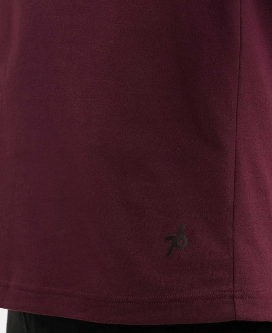 Super Combed Cotton Rich Round Neck Half Sleeve T-Shirt - Wine Tasting & Seaport Teal (Pack of 2)