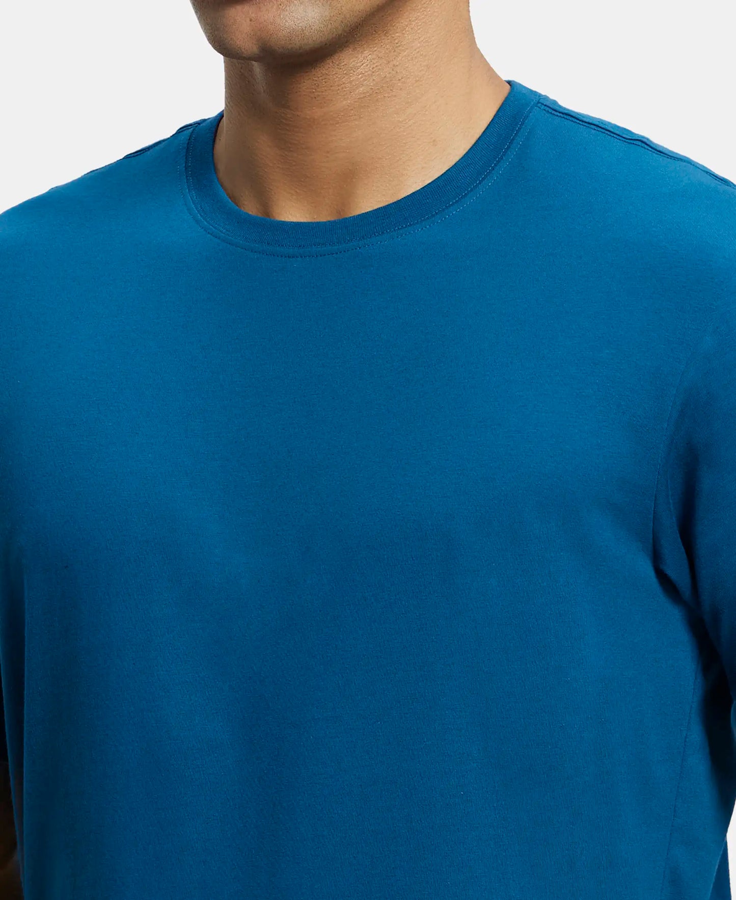 Super Combed Cotton Rich Round Neck Half Sleeve T-Shirt - Wine Tasting & Seaport Teal (Pack of 2)