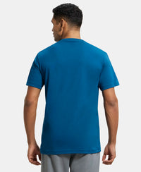 Super Combed Cotton Rich Round Neck Half Sleeve T-Shirt - Wine Tasting & Seaport Teal (Pack of 2)