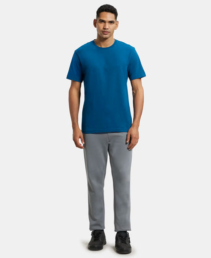 Super Combed Cotton Rich Round Neck Half Sleeve T-Shirt - Wine Tasting & Seaport Teal (Pack of 2)