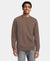 Super Combed Cotton French Terry Solid Sweatshirt with Ribbed Cuffs - Dark Khaki