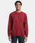 Super Combed Cotton French Terry Solid Sweatshirt with Ribbed Cuffs - Pomegranate