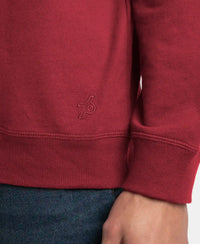 Super Combed Cotton French Terry Solid Sweatshirt with Ribbed Cuffs - Pomegranate