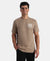 Super Combed Cotton Rich Graphic Printed Round Neck Half Sleeve TShirt - Desert Taupe