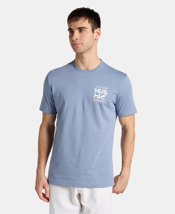 Super Combed Cotton Rich Graphic Printed Round Neck Half Sleeve T-Shirt - Troposphere