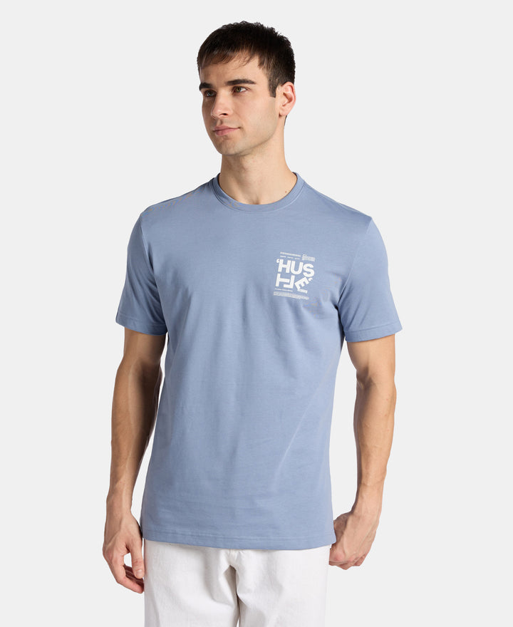 Super Combed Cotton Rich Graphic Printed Round Neck Half Sleeve T-Shirt - Troposphere