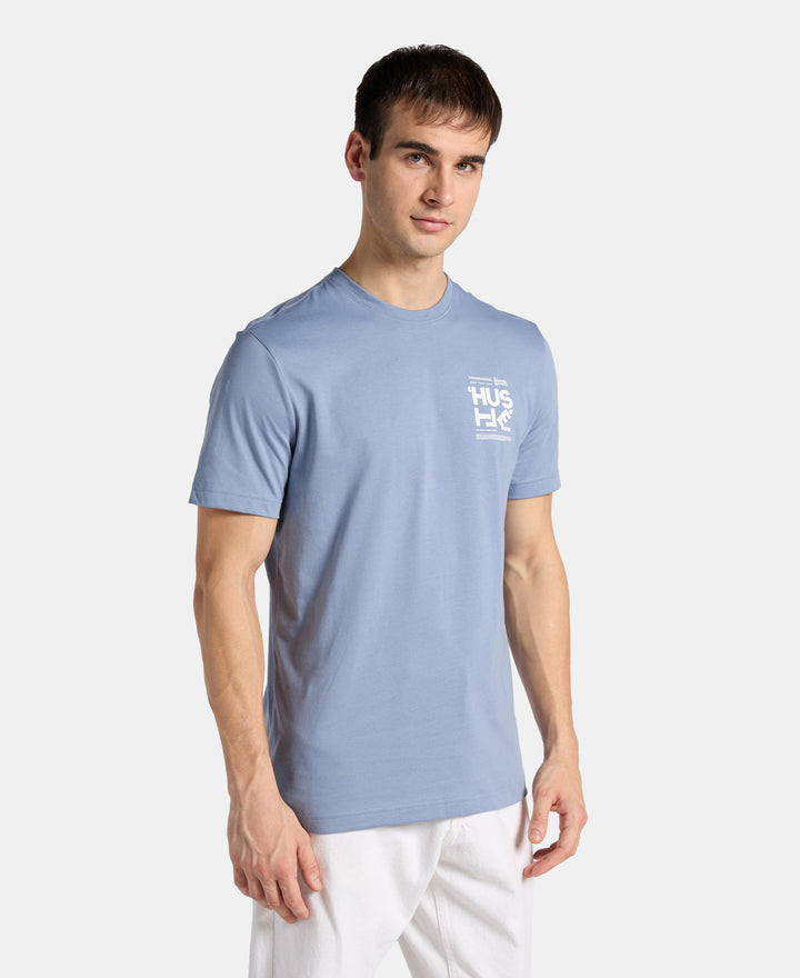 Super Combed Cotton Rich Graphic Printed Round Neck Half Sleeve T-Shirt - Troposphere