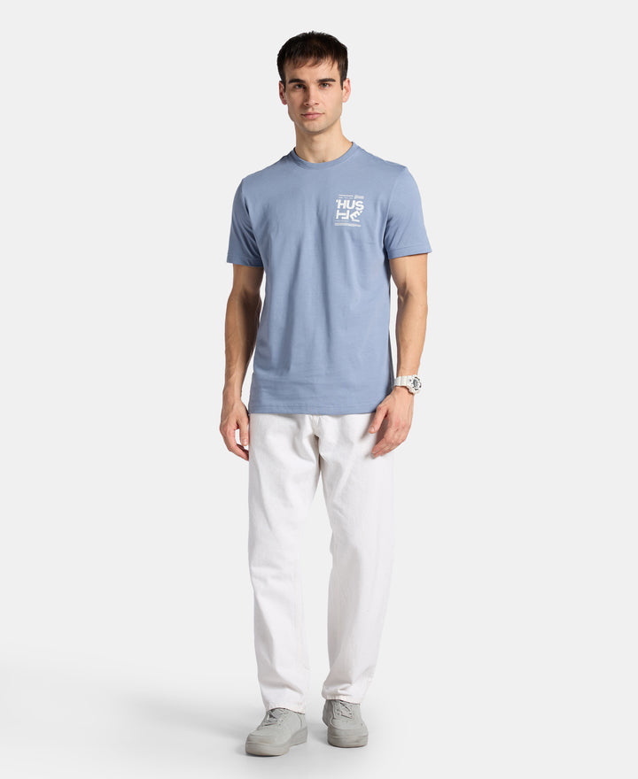 Super Combed Cotton Rich Graphic Printed Round Neck Half Sleeve T-Shirt - Troposphere