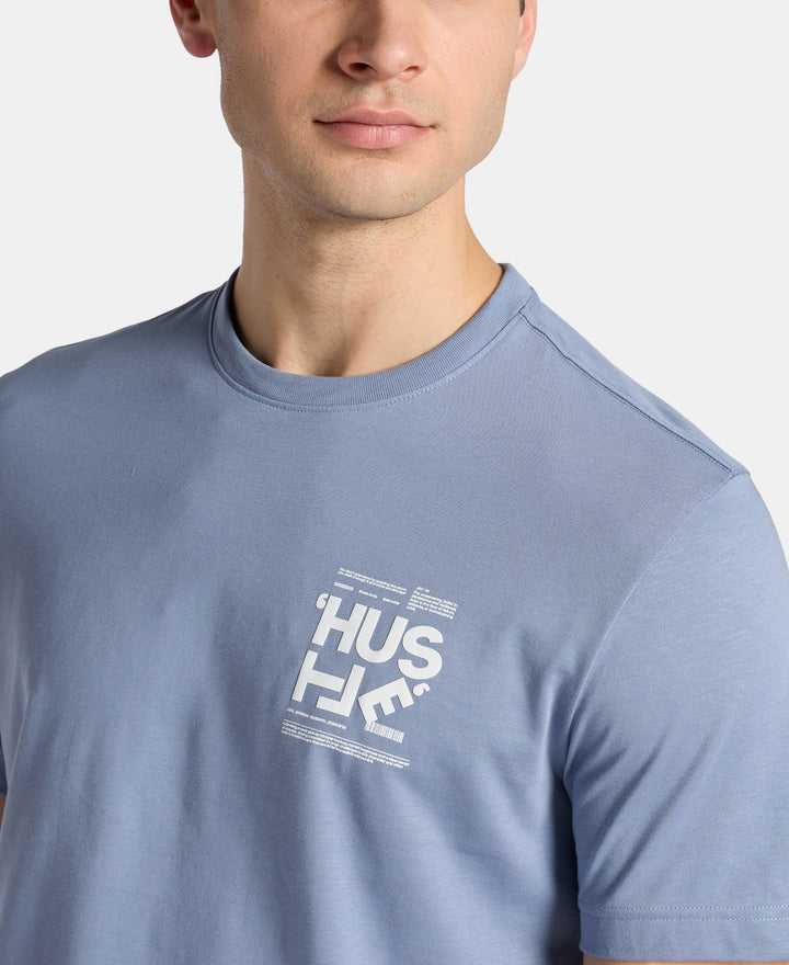 Super Combed Cotton Rich Graphic Printed Round Neck Half Sleeve T-Shirt - Troposphere