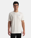Super Combed Cotton Rich Graphic Printed Round Neck Half Sleeve T-Shirt - White