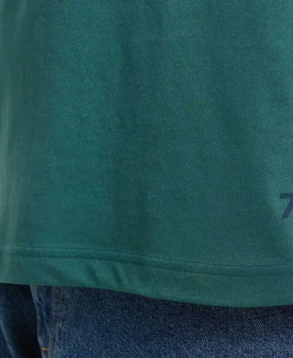Super Combed Cotton Rich Solid V Neck Half Sleeve T-Shirt  - Pacific Green-7