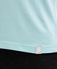 Super Combed Cotton Rich Solid V Neck Half Sleeve T-Shirt - Sea Angel
