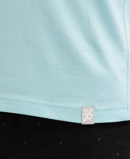 Super Combed Cotton Rich Solid V Neck Half Sleeve T-Shirt - Sea Angel
