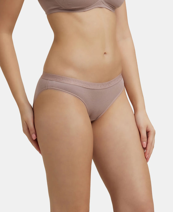 Medium Coverage Super Combed Cotton Elastane Stretch Bikini With Exposed Waistband and StayFresh Treatment - Assorted (Pack of 3)