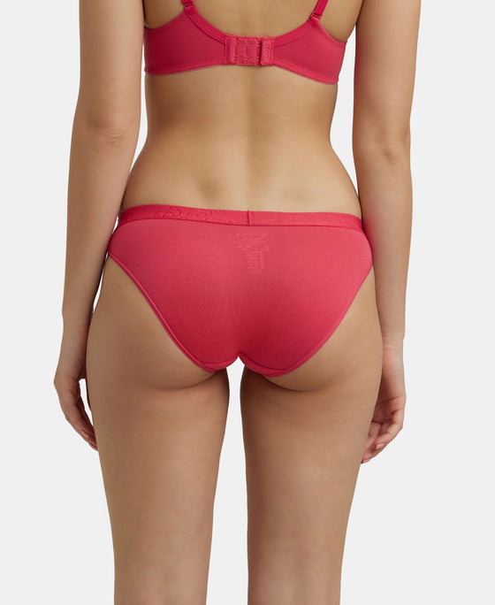 Medium Coverage Super Combed Cotton Elastane Stretch Bikini With Exposed Waistband and StayFresh Treatment - Assorted (Pack of 3)