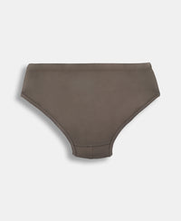 Super Combed Cotton Solid Brief with Ultrasoft Waistband - Black, Dark Khaki & Portwine (Pack of 3)