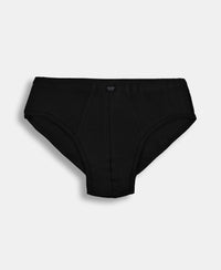 Super Combed Cotton Solid Brief with Ultrasoft Waistband - Black, Dark Khaki & Portwine (Pack of 3)