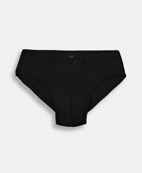 Super Combed Cotton Solid Brief with Ultrasoft Waistband - Black, Navy & Sleet (Pack of 3)