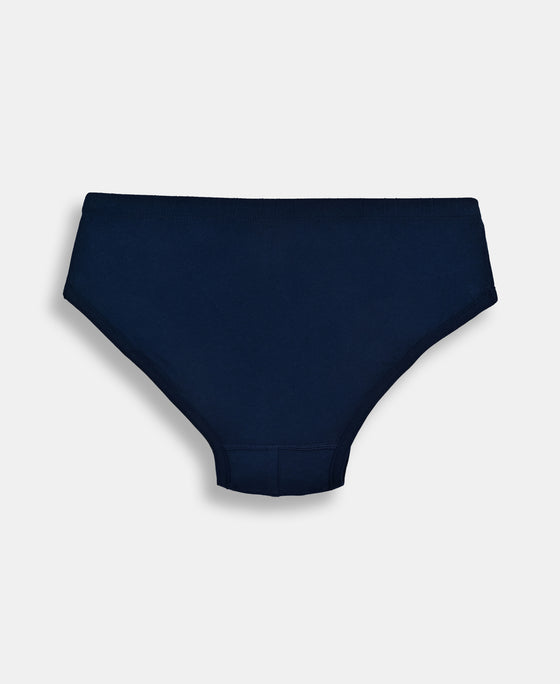 Super Combed Cotton Solid Brief with Ultrasoft Waistband - Black, Navy & Sleet (Pack of 3)