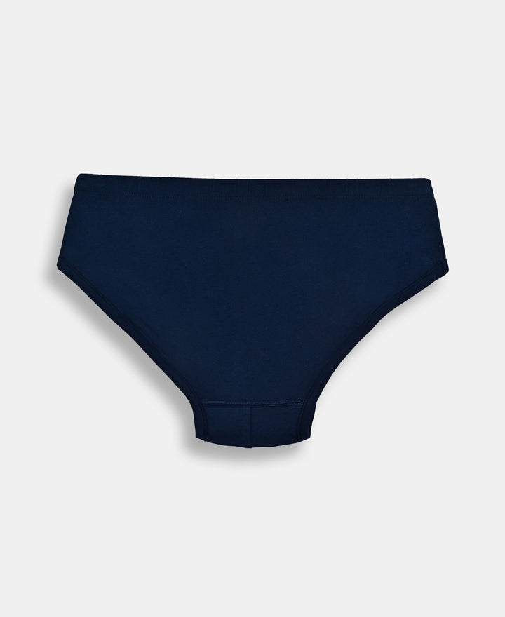 Super Combed Cotton Solid Brief with Ultrasoft Waistband - Black, Navy & Sleet (Pack of 3)
