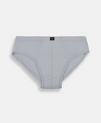 Super Combed Cotton Solid Brief with Ultrasoft Waistband - Black, Navy & Sleet (Pack of 3)