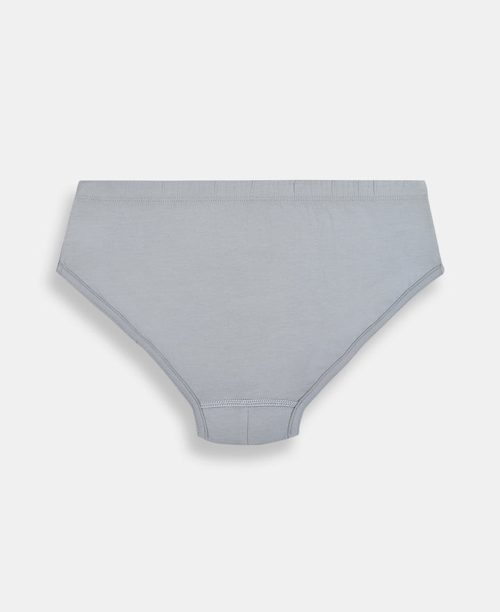 Super Combed Cotton Solid Brief with Ultrasoft Waistband - Black, Navy & Sleet (Pack of 3)