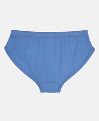 Super Combed Cotton Solid Brief with Ultrasoft Waistband - Coronet Blue, Chilli Pepper & Sleet (Pack of 3)