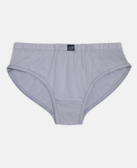 Super Combed Cotton Solid Brief with Ultrasoft Waistband - Coronet Blue, Chilli Pepper & Sleet (Pack of 3)
