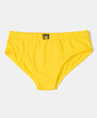 Super Combed Cotton Solid Brief with Ultrasoft Waistband - Coronet Blue, Dandelion Yellow & Navy (Pack of 3)