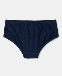 Super Combed Cotton Solid Brief with Ultrasoft Waistband - Coronet Blue, Dandelion Yellow & Navy (Pack of 3)