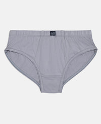 Super Combed Cotton Solid Brief with Ultrasoft Waistband - Cornsilk, Navy & Sleet (Pack of 3)