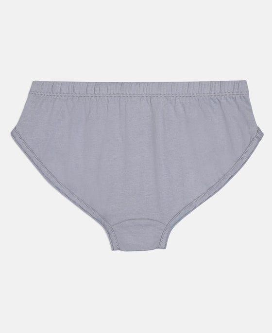 Super Combed Cotton Solid Brief with Ultrasoft Waistband - Cornsilk, Navy & Sleet (Pack of 3)