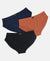 Super Combed Cotton Solid Brief with Ultrasoft Waistband - Navy, Black & Raw Sienna (Pack of 3)