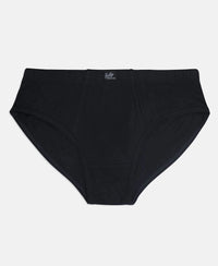 Super Combed Cotton Solid Brief with Ultrasoft Waistband - Navy, Black & Raw Sienna (Pack of 3)
