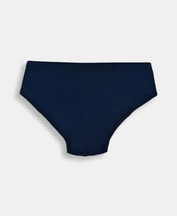 Super Combed Cotton Solid Brief with Ultrasoft Waistband - Navy, Sleet & Sundried Tomato (Pack of 3)
