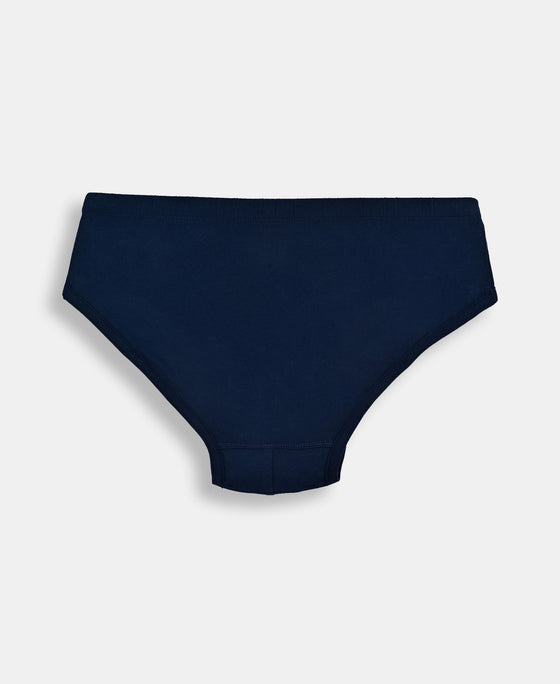 Super Combed Cotton Solid Brief with Ultrasoft Waistband - Navy, Sleet & Sundried Tomato (Pack of 3)