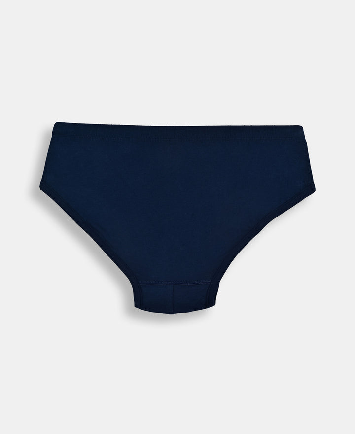 Super Combed Cotton Solid Brief with Ultrasoft Waistband - Navy, Sleet & Sundried Tomato (Pack of 3)