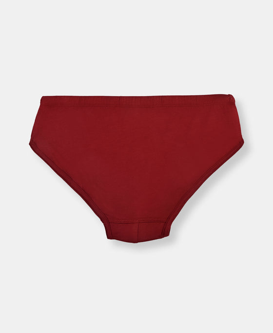 Super Combed Cotton Solid Brief with Ultrasoft Waistband - Navy, Sleet & Sundried Tomato (Pack of 3)