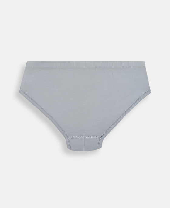 Super Combed Cotton Solid Brief with Ultrasoft Waistband - Navy, Sleet & Sundried Tomato (Pack of 3)