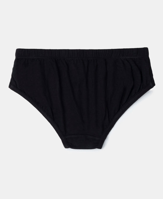 Super Combed Cotton Solid Brief with Ultrasoft Waistband - Rich Royal Blue, Black & Chilli Pepper (Pack of 3)