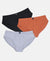 Super Combed Cotton Solid Brief with Ultrasoft Waistband - Sleet, Black & Raw Sienna (Pack of 3)