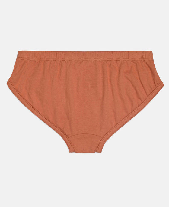 Super Combed Cotton Solid Brief with Ultrasoft Waistband - Sleet, Black & Raw Sienna (Pack of 3)
