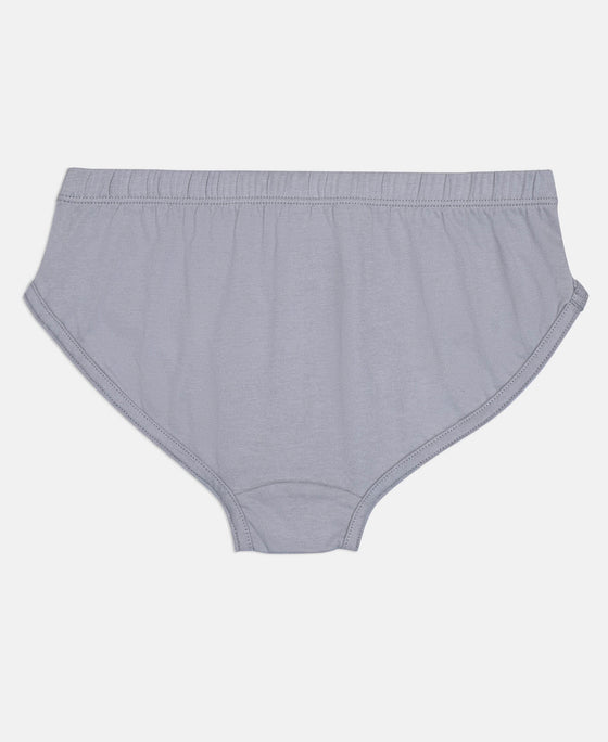 Super Combed Cotton Solid Brief with Ultrasoft Waistband - Sleet, Black & Raw Sienna (Pack of 3)